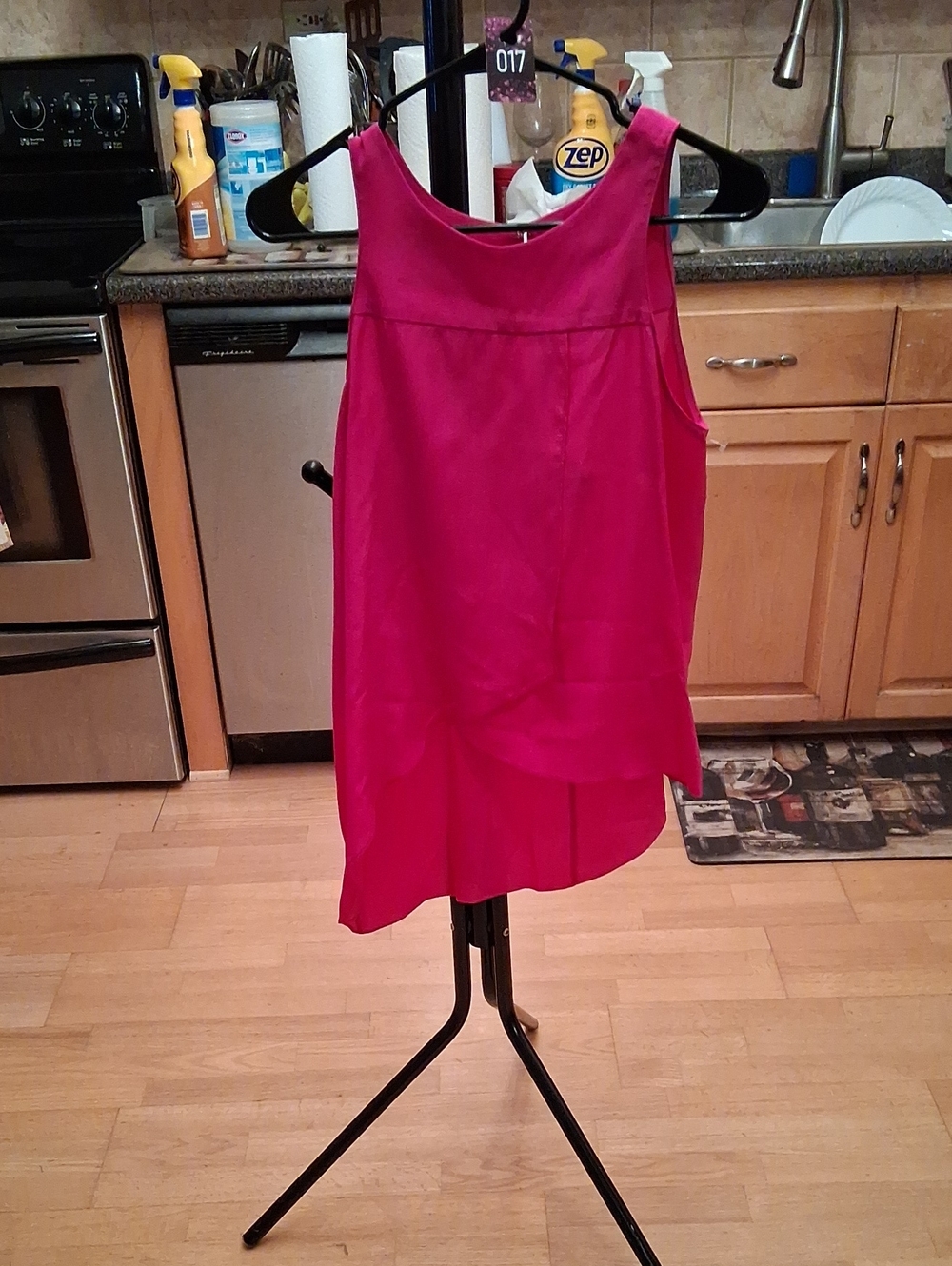 Amanda Uprichard Fuchsia Layered Sleeveless Tank, 100% Silk